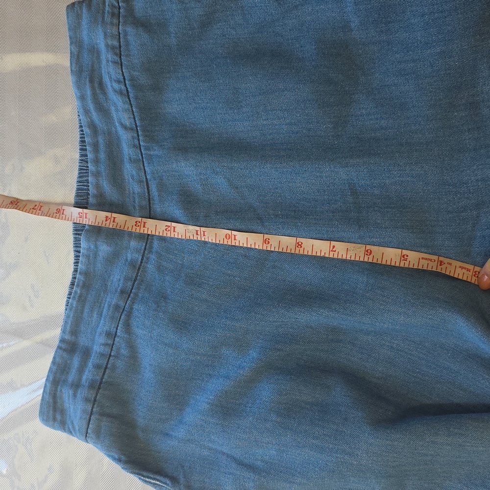 Madewell Cropped Wide-Leg Blue Pants - Picture 8 of 13